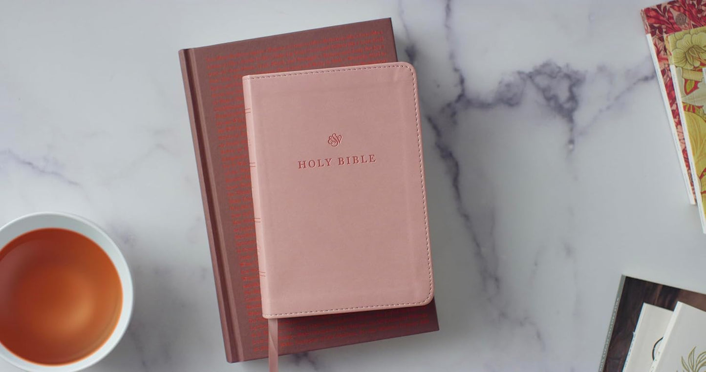 ESV Large Print Compact Bible, Red Letter (TruTone, Blush Rose)