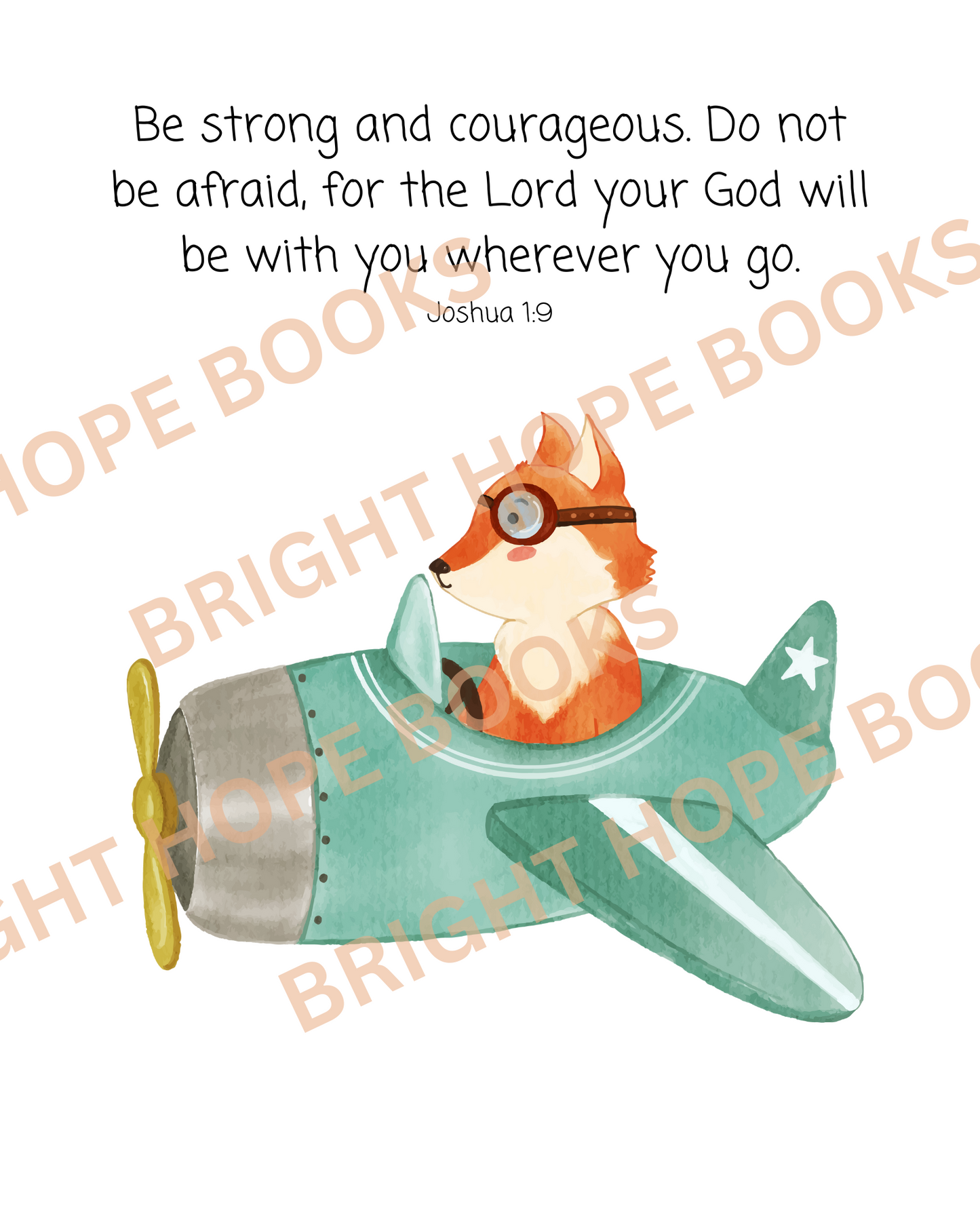 Scripture Print Digital Download: Joshua 1:9 Adventurous Fox