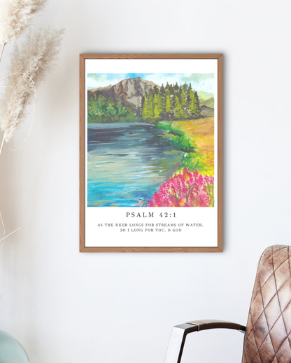 Psalm 42:1 Scripture Print Digital Download