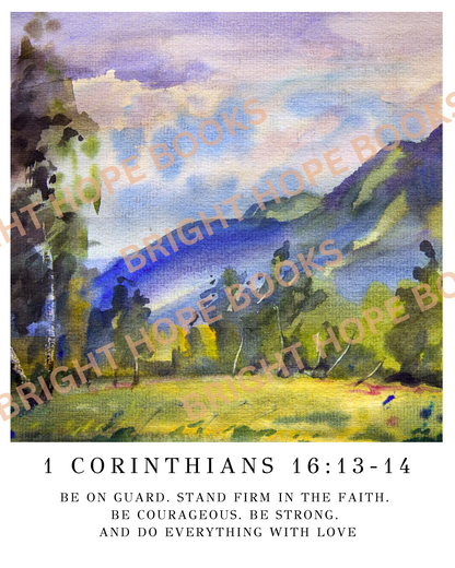 1 Corinthians 16:13-14 Scripture Print Digital Download