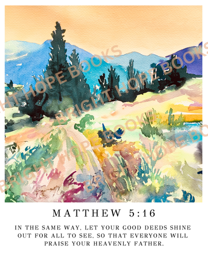 Matthew 5:16 Scripture Print Digital Download