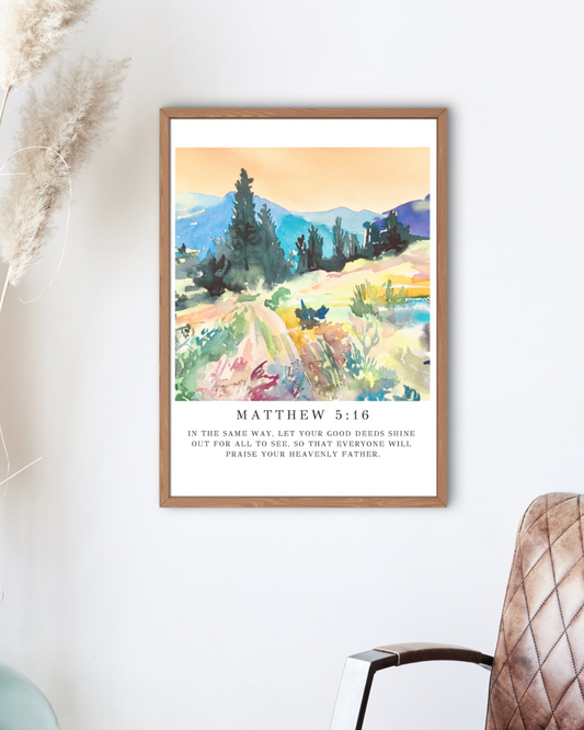 Matthew 5:16 Scripture Print Digital Download