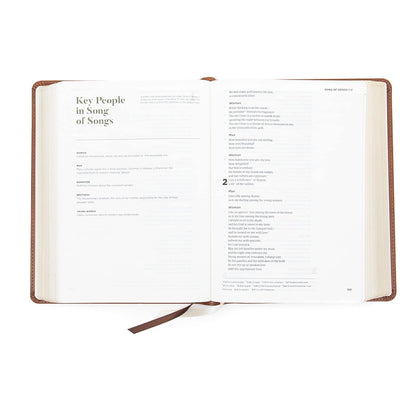 CSB He Reads Truth Bible-LeatherTouch, saddle