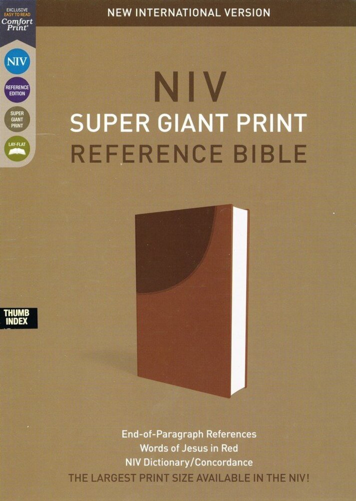 NIV Super Giant Print Reference Bible Brown (Red Letter Edition)