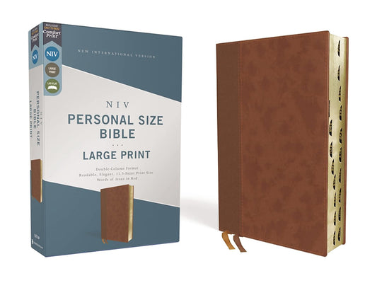 NIV Personal Size Bible Large Print Brown (Red Letter Edition)