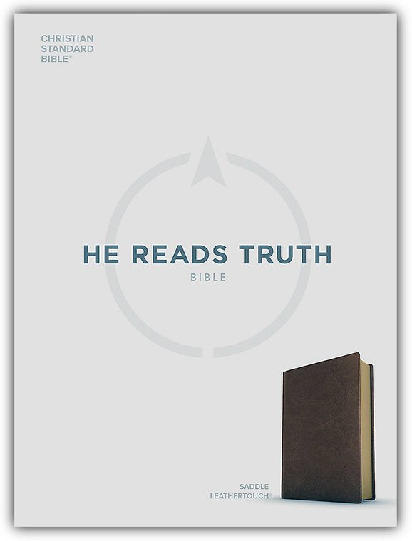 CSB He Reads Truth Bible-LeatherTouch, saddle