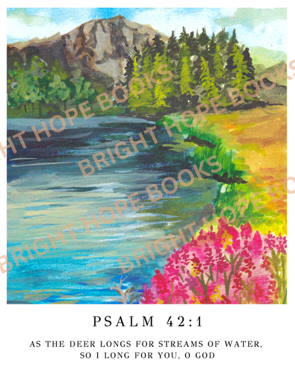 Psalm 42:1 Scripture Print Digital Download