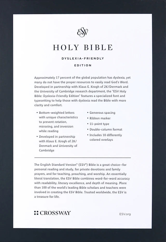 ESV Holy Bible: Dyslexia-Friendly Edition – Brown