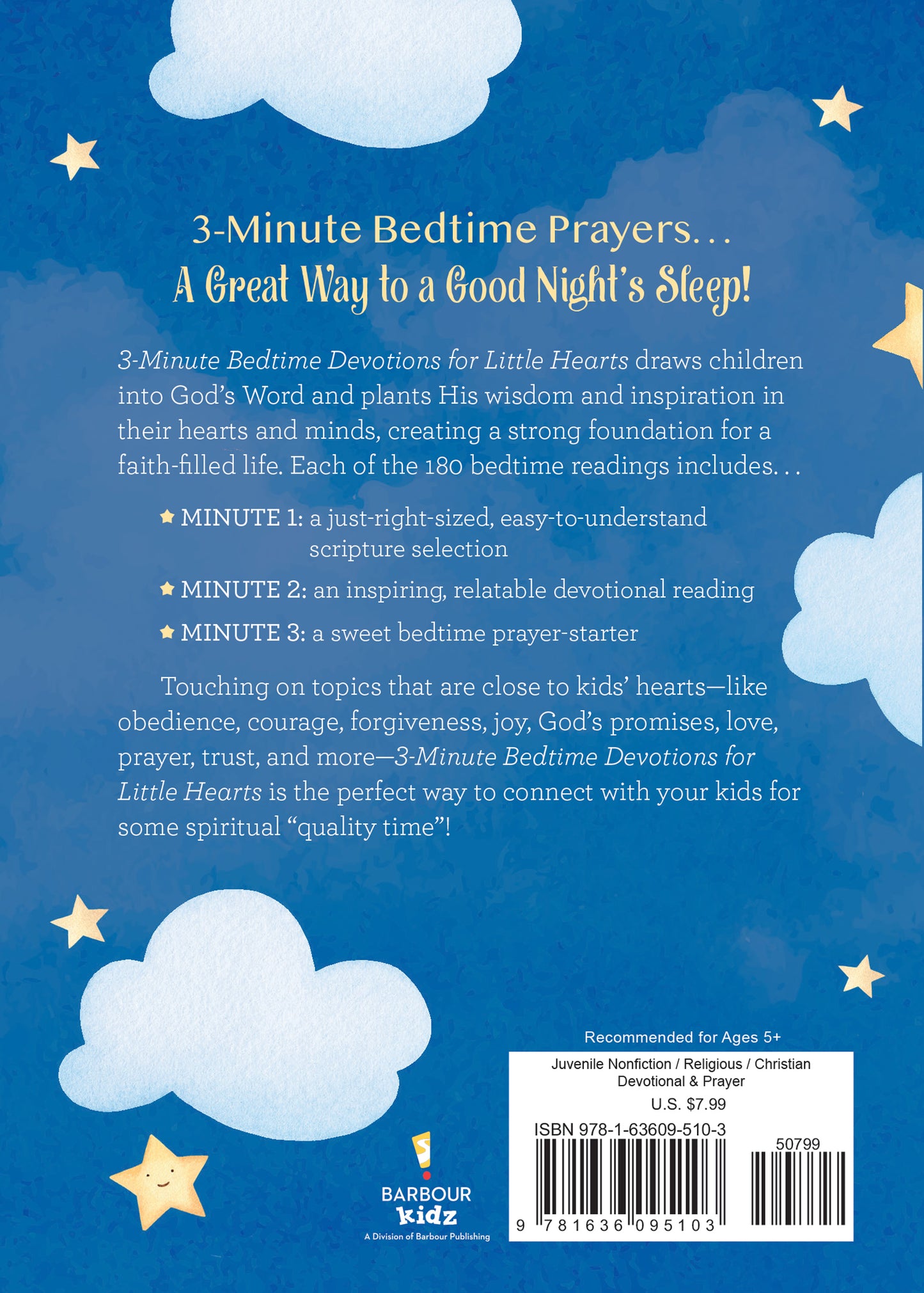 3-Minute Bedtime Devotions for Little Hearts by Rae Simons