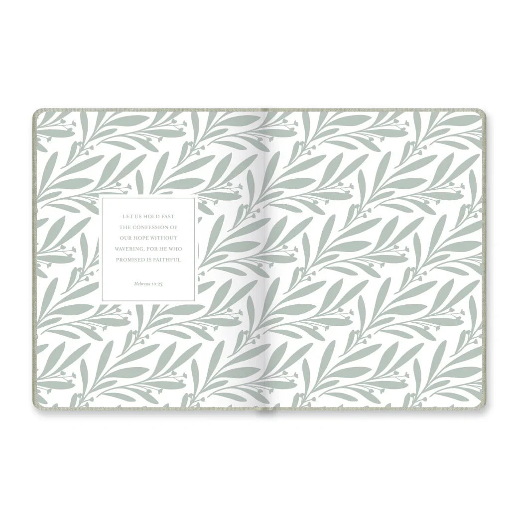 Faithful Promises Journal – Mist Green Linen