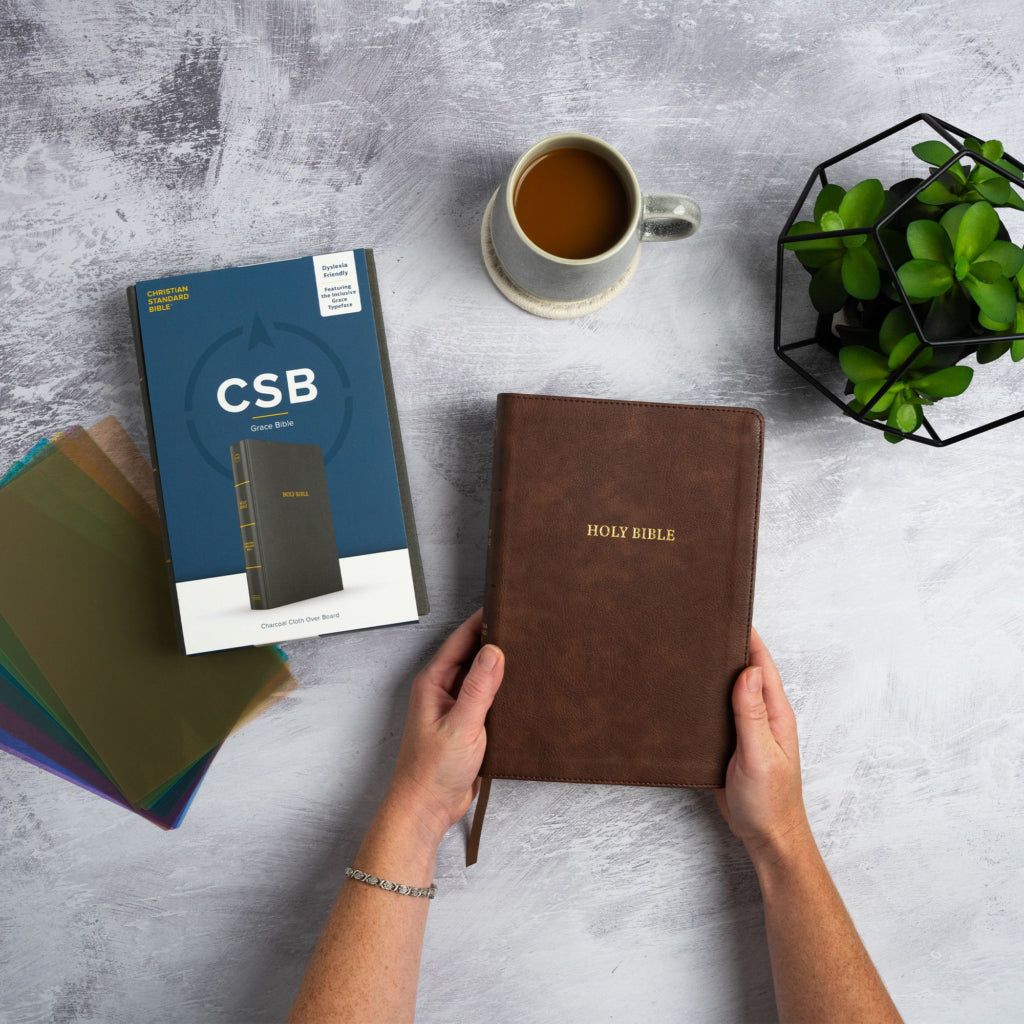 CSB Grace Bible – Dyslexia-Friendly Brown LeatherTouch