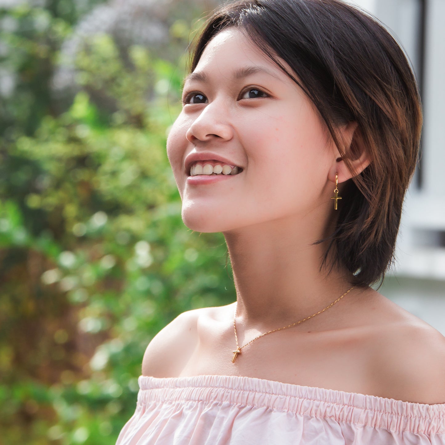 Courageous Cross Earrings — 18K Gold-Plated | This is Eden