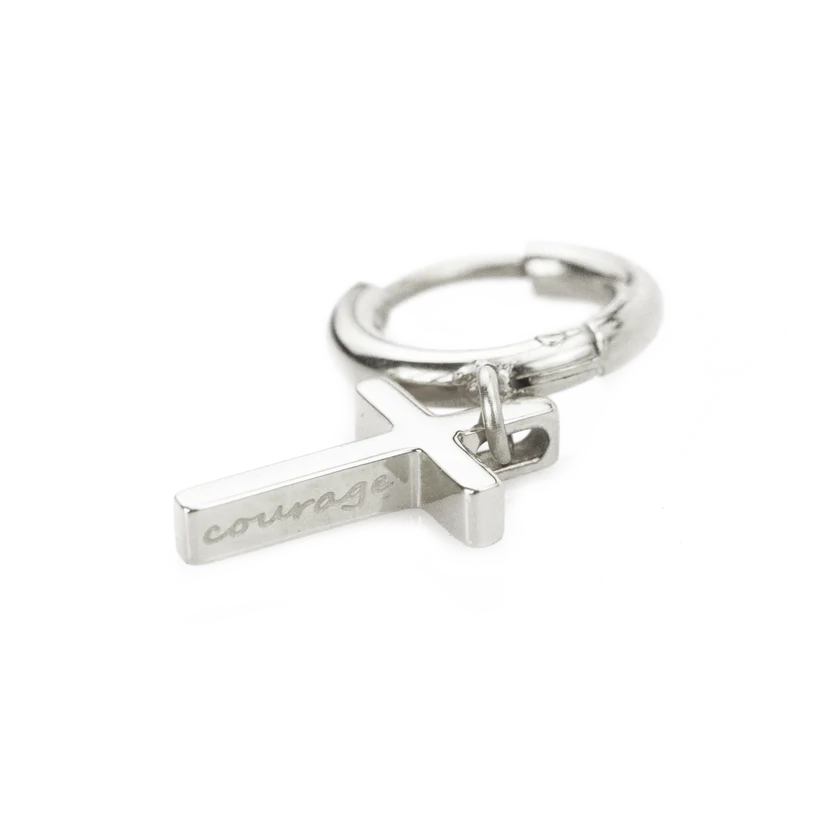 Courageous Cross Earrings — Natural Stainless Steel | This is Eden