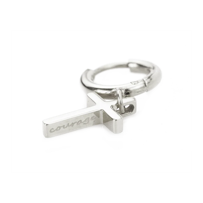 Courageous Cross Earrings — Natural Stainless Steel | This is Eden