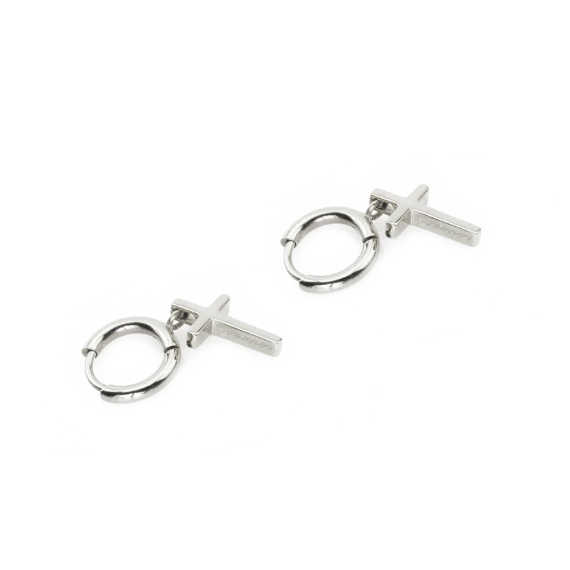 Courageous Cross Earrings — Natural Stainless Steel | This is Eden