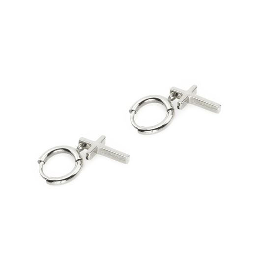 Courageous Cross Earrings — Natural Stainless Steel | This is Eden