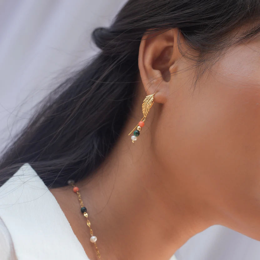 Song of Celebration Threader Earring – Gold | This is Eden