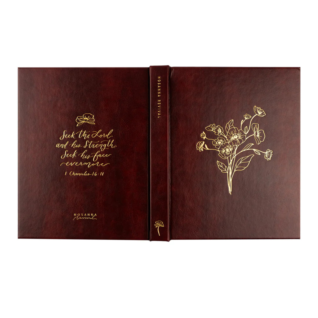 Hosanna Revival 12-Month Undated Planner – Yorkshire Design (Layflat, Mahogany Leatherlike)