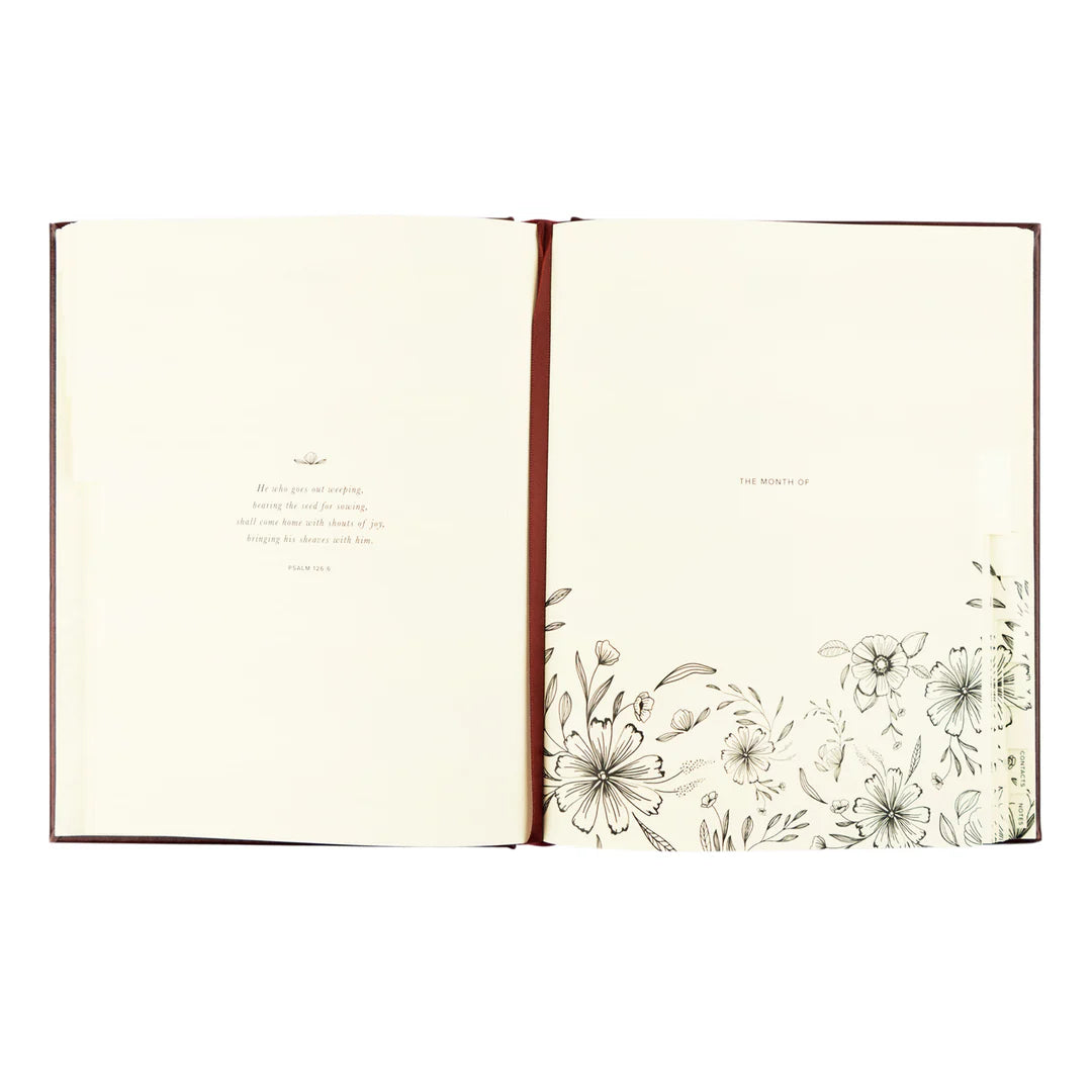 Hosanna Revival 12-Month Undated Planner – Yorkshire Design (Layflat, Mahogany Leatherlike)