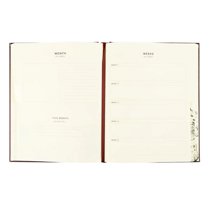 Hosanna Revival 12-Month Undated Planner – Yorkshire Design (Layflat, Mahogany Leatherlike)
