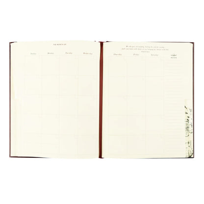 Hosanna Revival 12-Month Undated Planner – Yorkshire Design (Layflat, Mahogany Leatherlike)