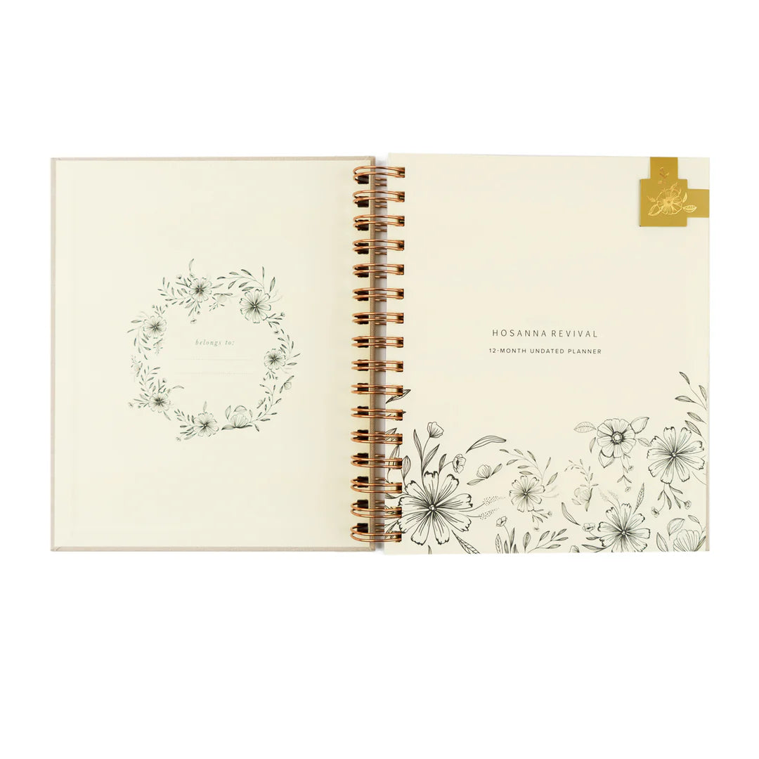 Hosanna Revival 12-Month Undated Planner – Magnolia Springs Design (Spiral)