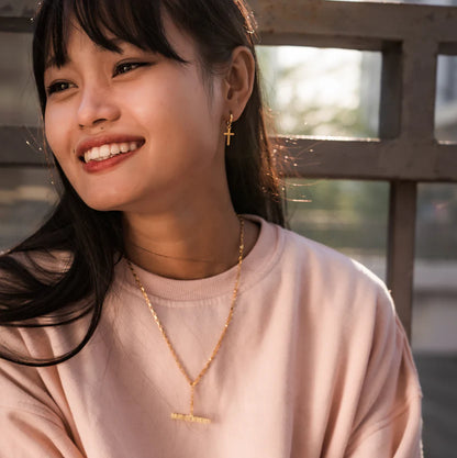 Courageous Cross Earrings — 18K Gold-Plated | This is Eden